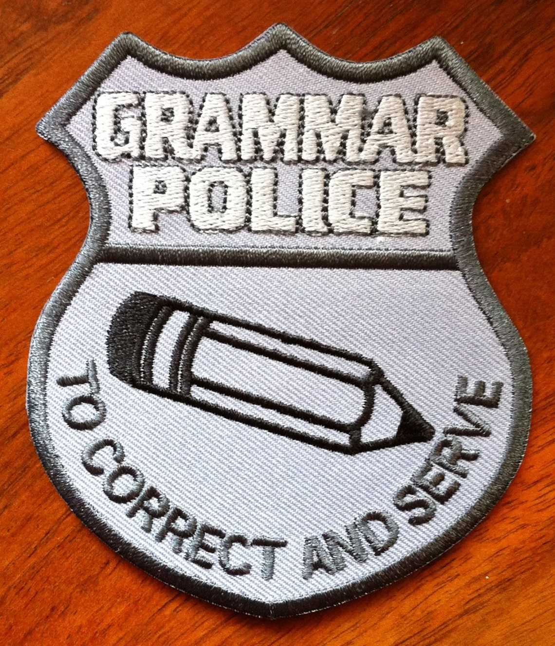 Grammar Police Badge Patch - Etsy
