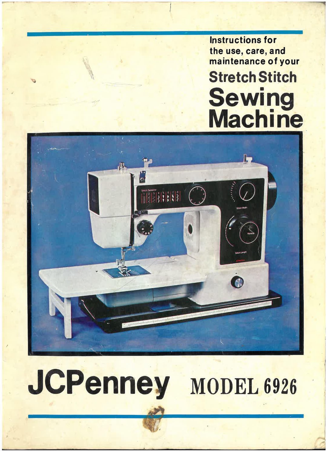 J.C. Penney 6926 Sewing Machine Manual Etsy