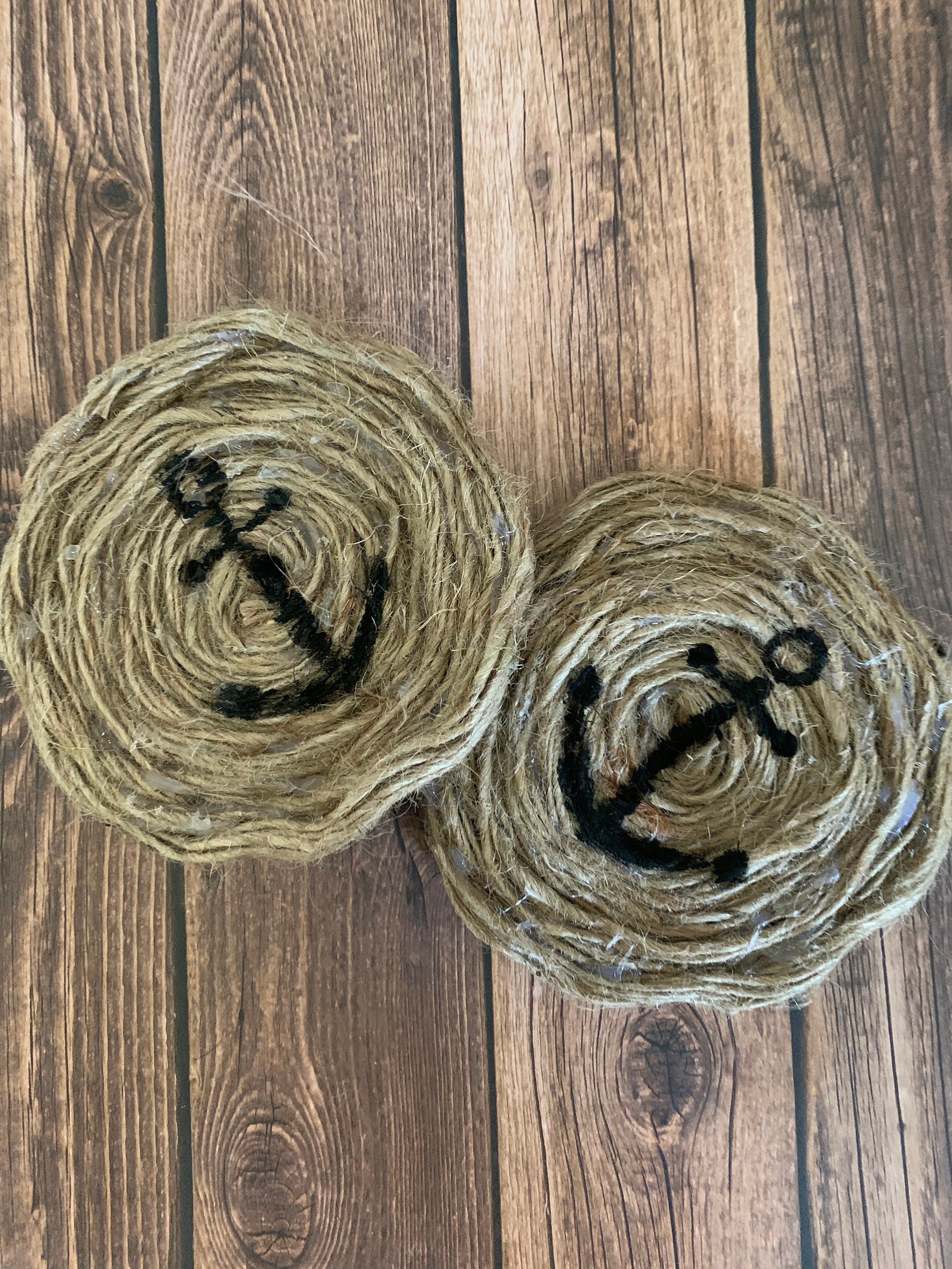 Nautical Anchor Rope coasters coastal decor Etsy