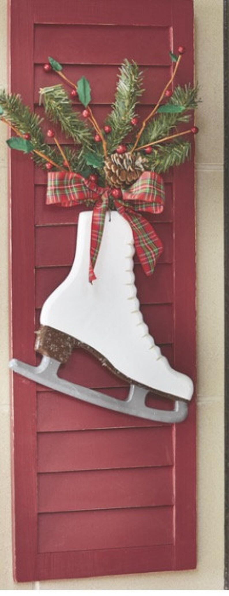 Holiday Christmas Shutter Ice Skate Door decoration Etsy