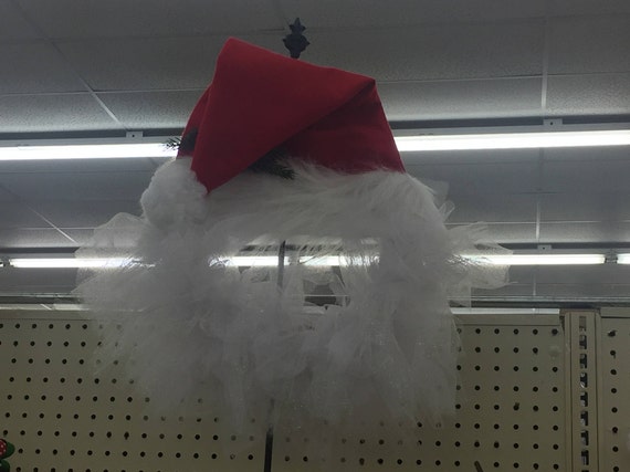 Santa Tulle Wreath Holiday Christmas Decorations Decor Etsy