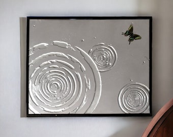 Efecto dominó Espejo con mariposa, arte japonés.
