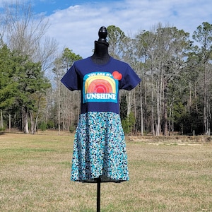 Upcycled Graphic Tee Shirt Dress, Upcycled EcoConscious Dress, T-Shirt Dress, Festival Dress, Altered Clothing, Thrifted Rework, Retro Style