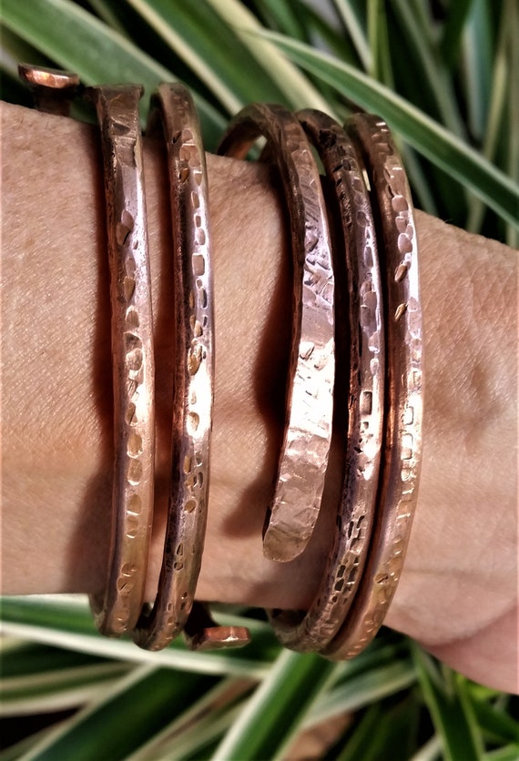 4 Piece Copper Bangle Bracelets Copper Bracelet Set Healing | Etsy