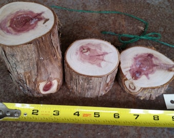 Cedar Logs, Rustic Wedding Decor, Rustic Center Piece, Table Decor, Candle Holder, Wood Logs, Shelf Decor, Mantle Decor, Cedar Log Decor