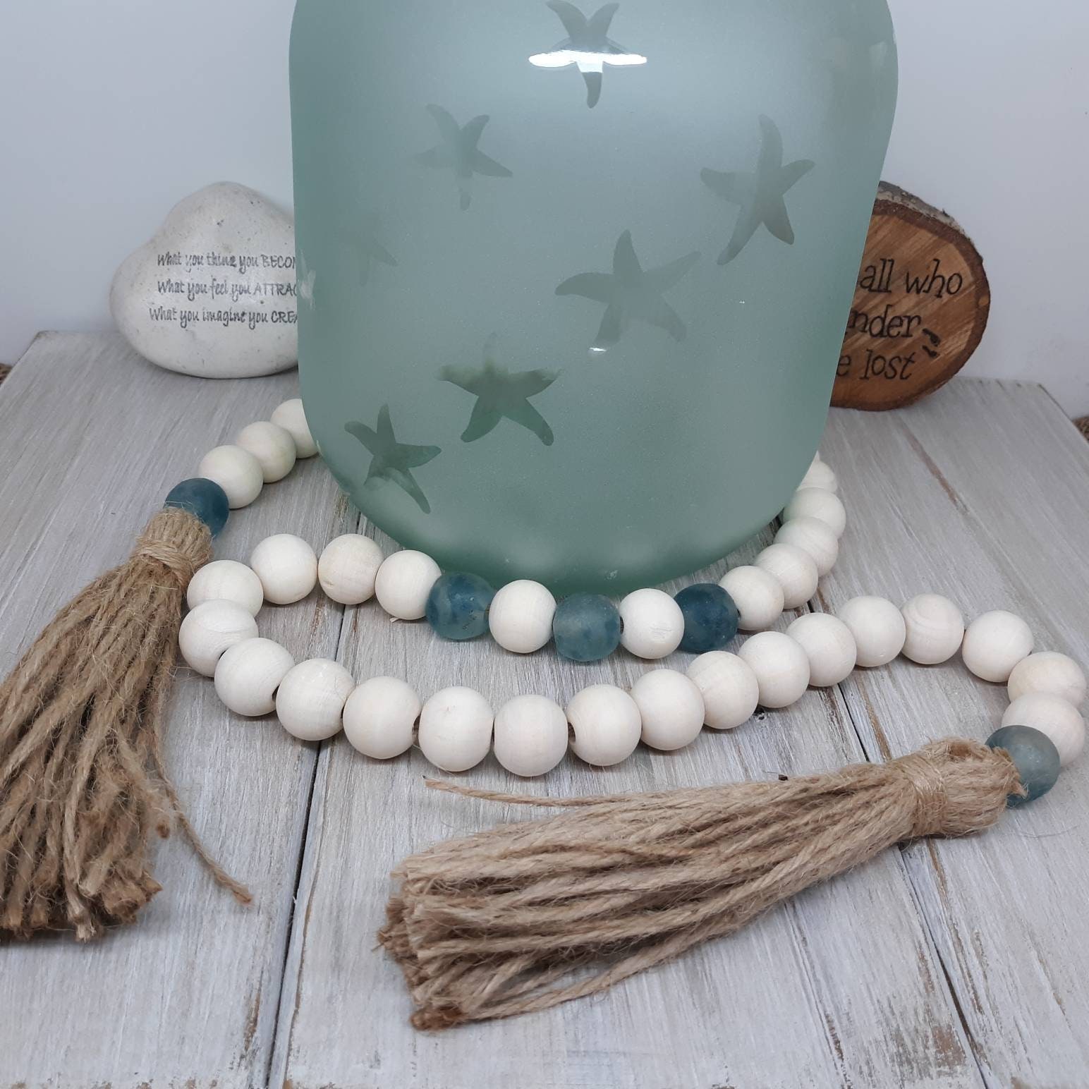 Sea Glass Garland Beach Garland Seaglass Beaded Garland - Etsy UK