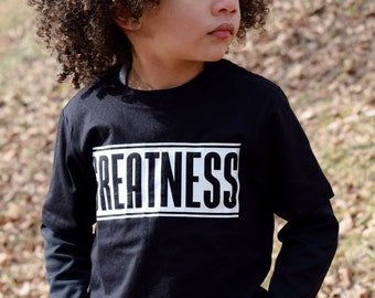 Youth Greatness Tee - Black Excellence T-Shirt - Celebrate the Greatness of Black Culture with this Bold and Stylish Tee