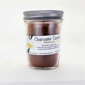 Vanilla - 8 oz Soy Candle - Scented Soy Candle - Jelly Jar Candle - Hand Poured - Cotton Wick - All natural - Clearwater Candle Co.