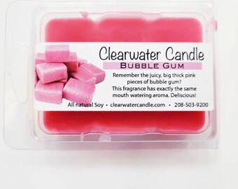 Bubble Gum - 2.7 oz - Soy Wax Melts - Soy Wax Tarts - Clamshell Melts - 6 Pack - Hand Poured - Clearwater Candle Co.