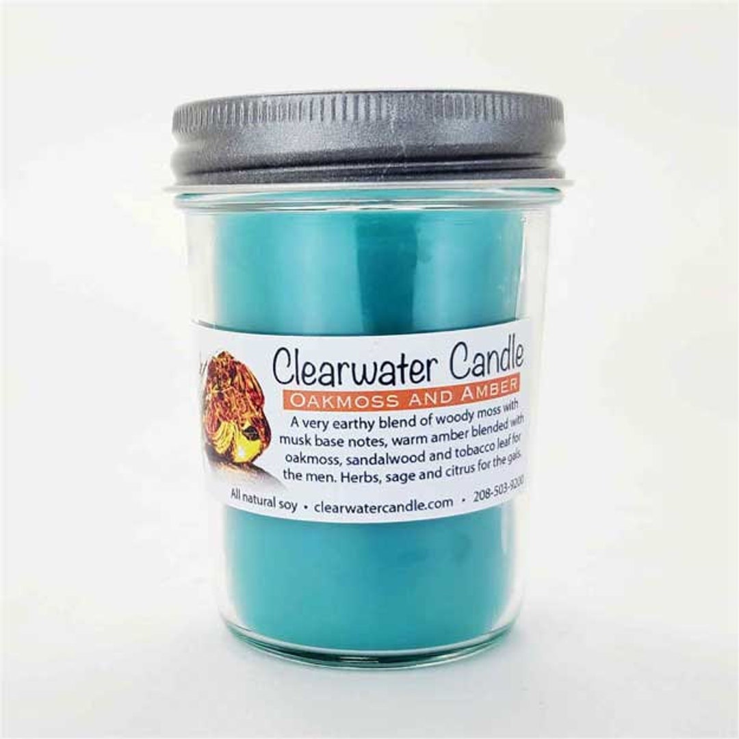 Oakmoss and Amber - 8 Oz Soy Candle - Scented Soy Candle - Jelly Jar ...