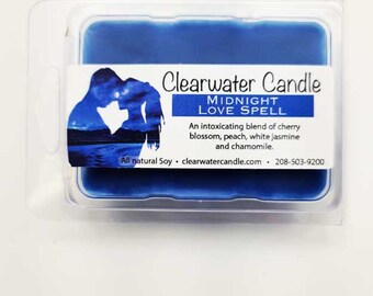 Midnight Love Spell- 2.7 oz - Soy Wax Melts - Soy Wax Tarts - Clamshell Melts - 6 Pack - Hand Poured - Clearwater Candle Co.