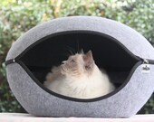 Pet Bed Pod Felt Grey