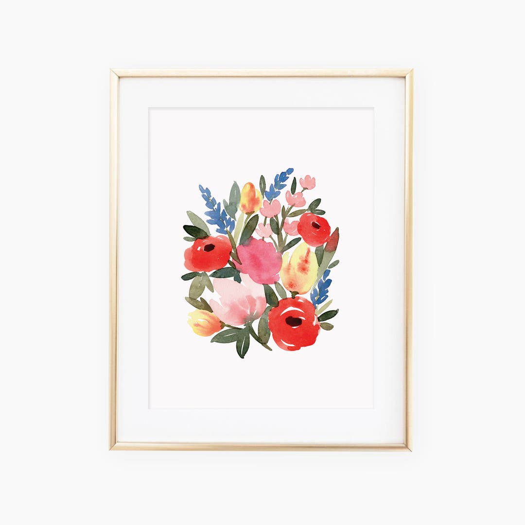 Warm Summer Watercolor Floral Print - Etsy