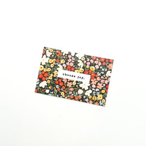 Watercolor Floral Inspirational Choose Joy Rectangle Die Cut Vinyl Waterproof Sticker
