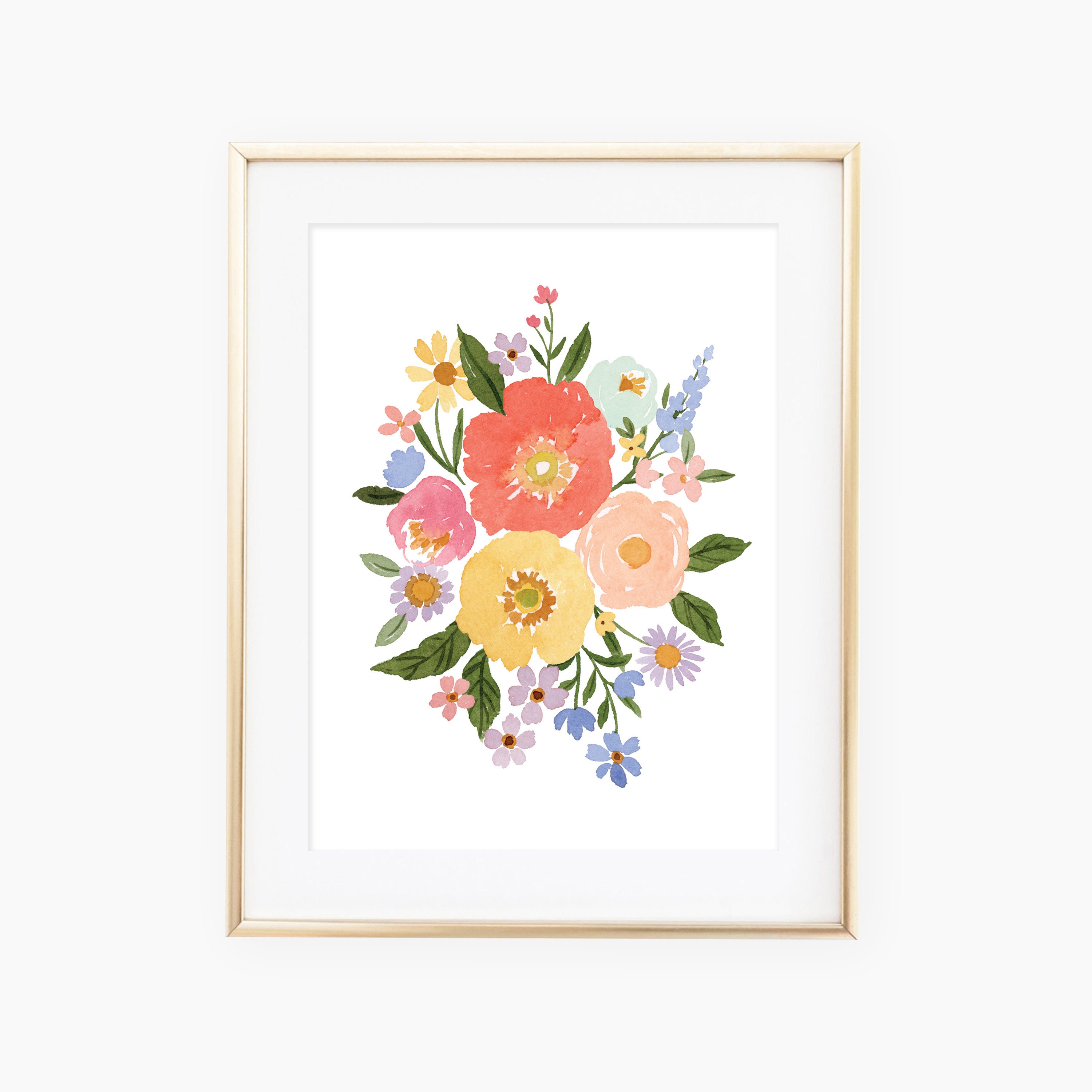 Spring Colored Watercolor Floral - Etsy