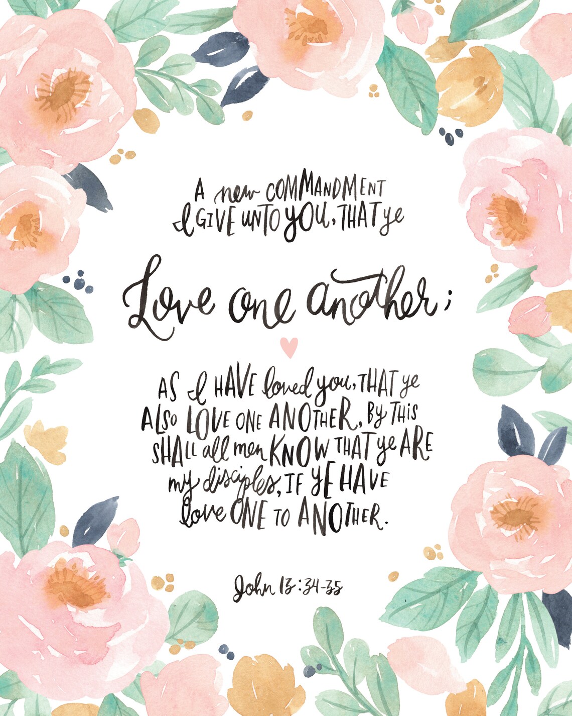 A New Commandment I Give Unto You That Ye Love One Another as - Etsy