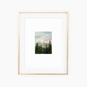 Watercolor Mountain Peak landscape painting