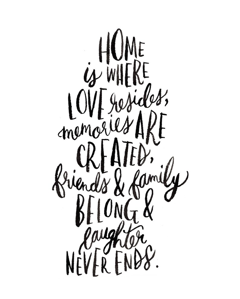 Home is Where Love Resides Memories Are Created Friends & Etsy