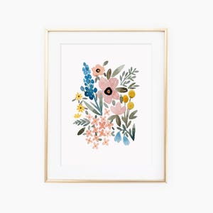 Summer Wildflowers Watercolor Floral Art Print