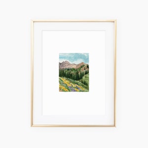 Albion Basin, Utah watercolor landscape mountain and wildflowers painting