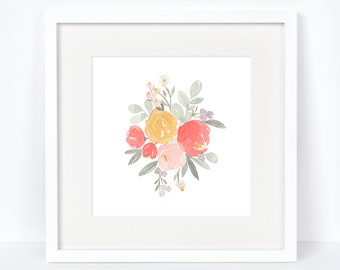 Floral Sprig Watercolor Art Print