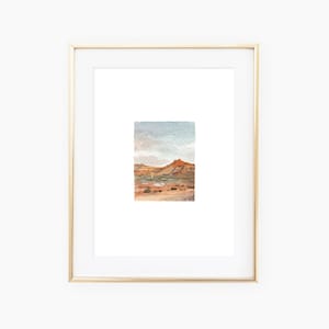Orange Desert watercolor landscape painting