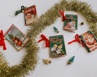 Mini Christmas Journal Ornament- Vintage Children’s Books