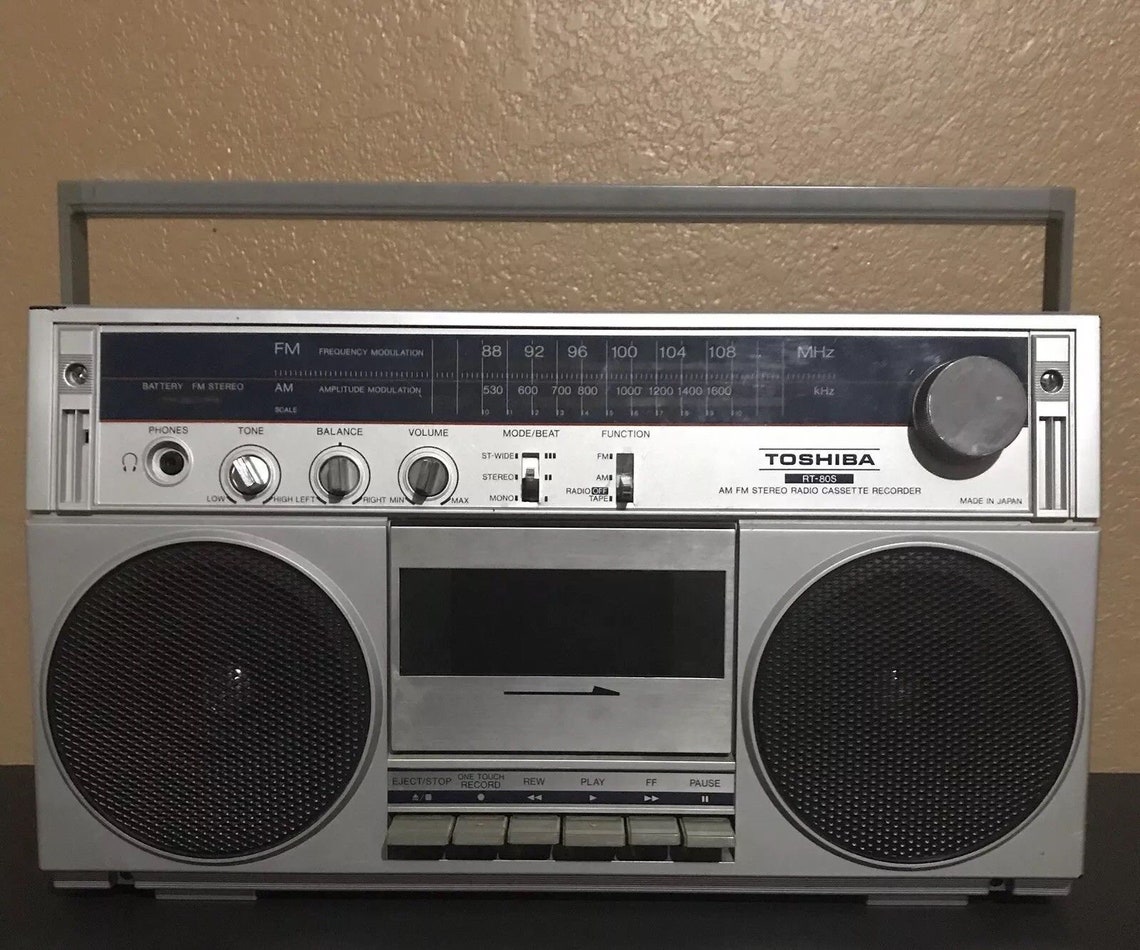 Vintage 1980's Boombox Toshiba RT80S Music Stereo AM/FM Etsy