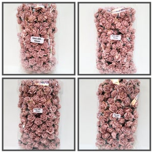 100 Open Roses, Dusty Pink, Handmade Mulberry Paper Flowers #SAA-489