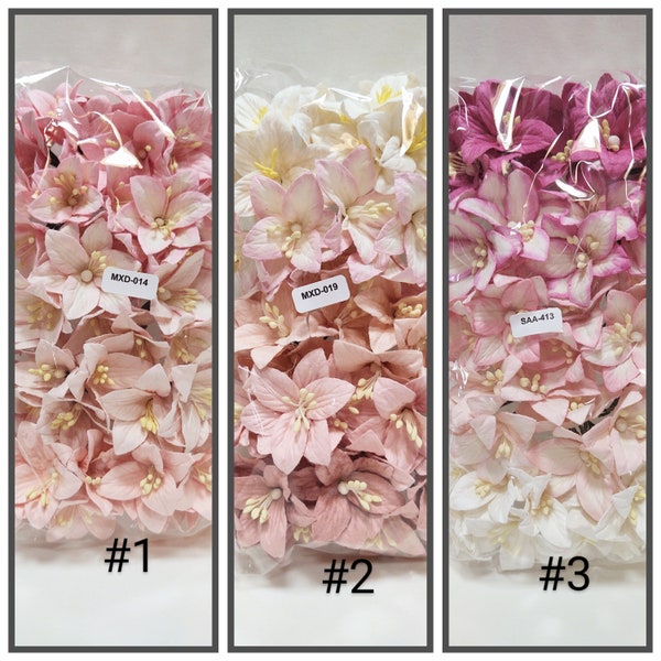 50 Lilies, Mixed Pink Large Lilies, Handmade Mulberry Paper Flowers #MXD-014, #MXD-019, #SAA-413,