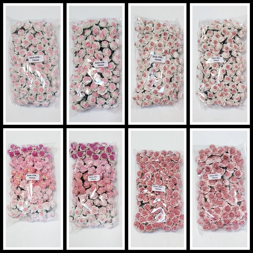 100 Open Rose's, 2-tone Roses, Handmade Mulberry Paper Flowers #SAA-038 ...