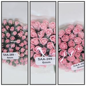 50 or 100 Pink Rosebuds, Mulberry Paper Rosebuds #SAA-289