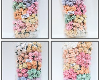 100 Open Roses Handmade Mulberry Paper Roses #SAA-494