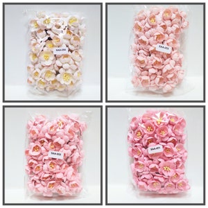 50 Pink Cherry Blossoms Handmade Mulberry Paper Flowers #Saa-054, #SAA-053, #SAA-052, #Saa-051