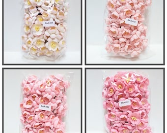 50 Pink Cherry Blossoms Handmade Mulberry Paper Flowers #Saa-054, #SAA-053, #SAA-052, #Saa-051