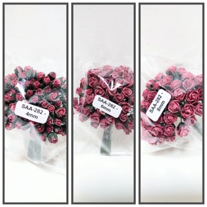 50 or 100 Deep Red Rosebuds, Mulberry Paper Rosebuds #SAA-282
