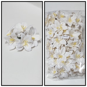 White Lilies, Handmade Mulberry Paper Flowers #SAA-428