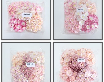 100 Mixed Pink Sweetheart Blossoms Handmade Mulberry Paper Flowers #SAA-442, #SAA-331, #MXD-042, #mxd-043