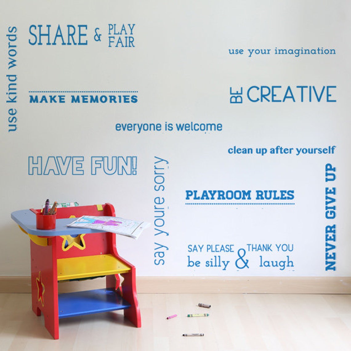 Playroom rules wall decal Playroom wall decal Kids wall Etsy