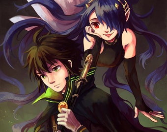 Owari no Seraph Yuu & Asuramaru Print 11x14"