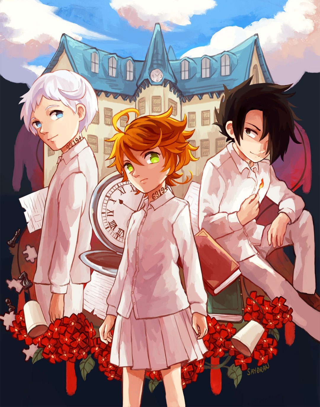 Spoilerless] [FanArt] I drew Emma, Norman and Ray from The Promised  Neverland : r/thepromisedneverland