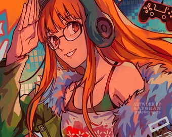 P5 Futaba Sakura &quot;Hermit&quot; 5x7&quot; Mini Foil Print