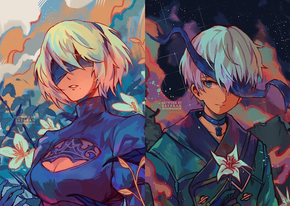 Nier 2B & 9S Mini Prints 5x7