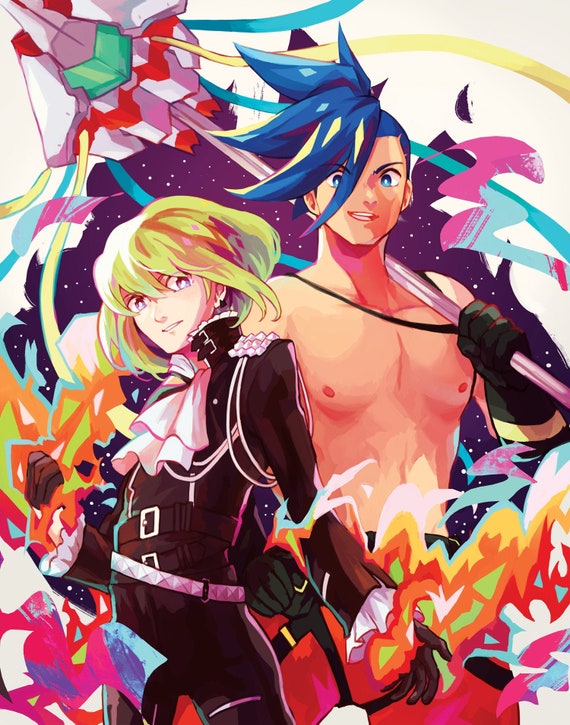 Promare Galo Lio Holographic Print 11x14 Etsy