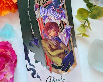 Marcapáginas metálico plateado P5 Akechi