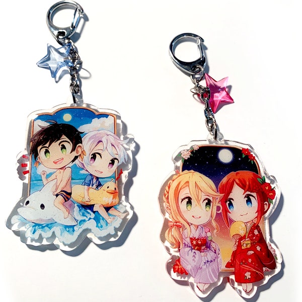 ToZ Sorey and Mikleo, Rose and Alisha 2.5" Summer Clear Double-Sided Charms