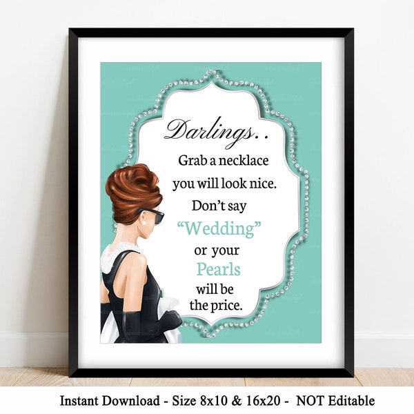 DIGITAL FILE Grab a Necklace Don't Say Ring Game Sign, Wedding,  Bride and CO,   Bridal Shower, Welcome Sign, Bridal Shower Games