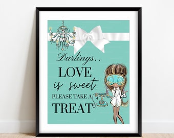 DIGITAL FILE Love is so Sweet please Take a Treat, Candy Bar Sign, Bridal Shower , Baby Shower