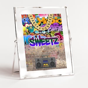 DIGITAL FILE  Sweetz Sign,  Sweets Candy Sign, 5x7 and 8x10, Hip Hop Throwback 80s 90s House Party, 80s baby, 90s baby, H001