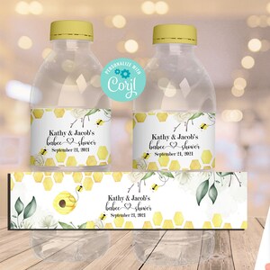 FILE MODIFICABILE / Etichetta bottiglia d'acqua a tema ape / Tema Bumble Bee / Addio al nubilato / Baby Shower / Festa di compleanno / Decor / BB21